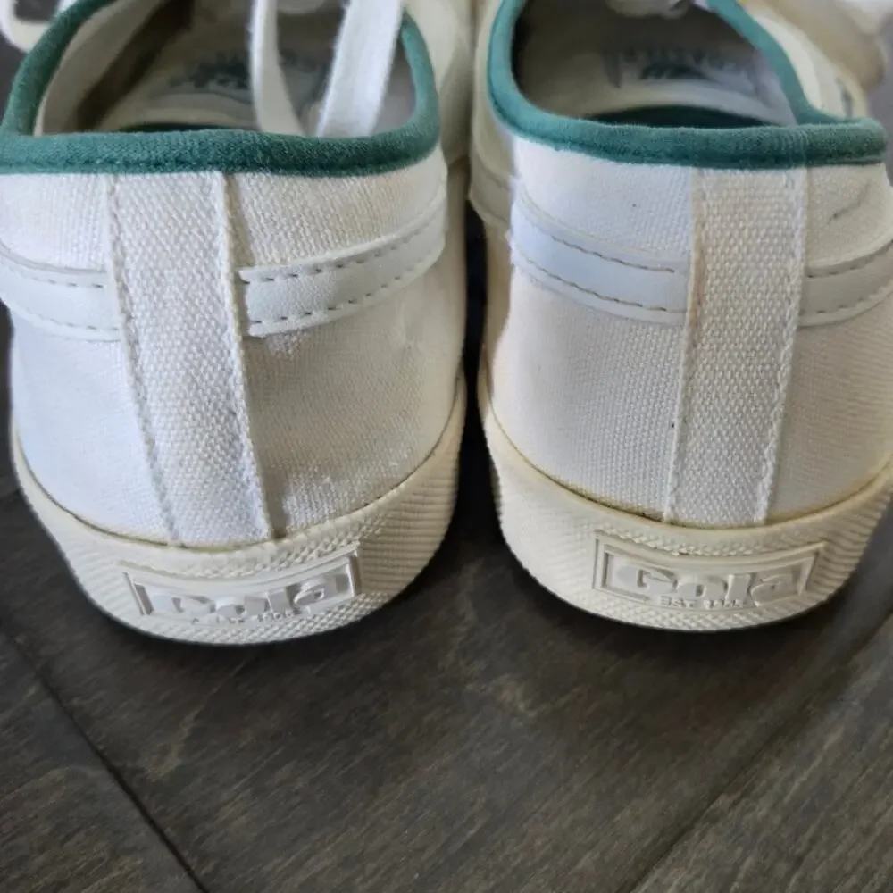 Gola Coaster Smash Canvas Sneakers White Green Yellow Women's Size 8